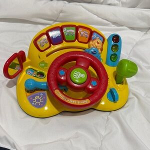 Interactive Turn & Learn Steering Wheel Toy - Yellow/Red